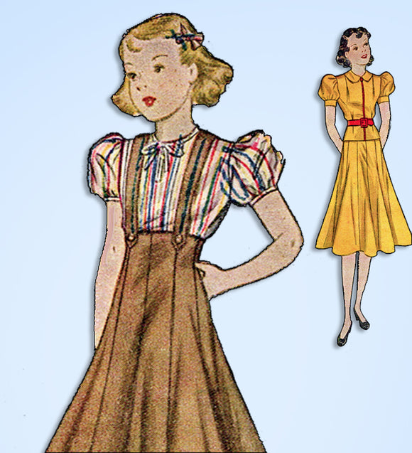 1930s Vintage Simplicity Sewing Pattern 2637 Little Girls 3 Piece Suit Size 10