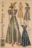 1930s Vintage Simplicity Sewing Pattern 2791 Misses Housecoat or Beachcoat 32B