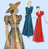 1930s Vintage Simplicity Sewing Pattern 2791 Misses Housecoat or Beachcoat 32B