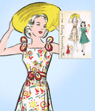 1930s Vintage Simplicity Sewing Pattern 2829 Uncut Misses Sun Dress Size 34 Bust