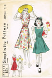 1930s Vintage Simplicity Sewing Pattern 2829 Uncut Misses Sun Dress Size 34 Bust