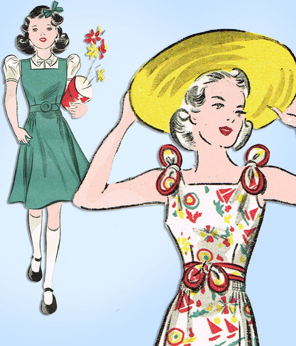 1930s Vintage Simplicity Sewing Pattern 2829 Uncut Misses Sun Dress Size 34 Bust