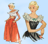 Simplicity 2829: 1940s Misses Bare Midriff Top Size 32 B Vintage Sewing Pattern