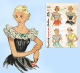 Simplicity 2829: 1940s Misses Bare Midriff Top Size 32 B Vintage Sewing Pattern