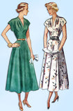 1940s Original Vintage Simplicity Sewing Pattern 2848 Women's Easy Dress 37 Bust -Vintage4me2