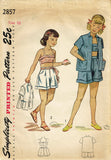 1940s Vintage Simplicity Sewing Pattern 2857 Girls Bra Top & Shorts Size 10