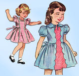 Simplicity 2930: 1940s Toddler Girls Scalloped Dress Sz 2 Vintage Sewing Pattern