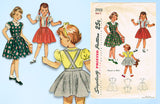 1940s Vintage Simplicity Sewing Pattern 2933 Toddler Girls Skirt Blouse Jumper Sz5