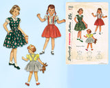 1940s Vintage Simplicity Sewing Pattern 2933 Toddler Girls Skirt Blouse Jumper Sz5