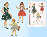 1940s Vintage Simplicity Sewing Pattern 2933 Toddler Girls Skirt Blouse Jumper Sz6