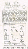 1940s Vintage Simplicity Sewing Pattern 2970 Toddler Girls Party Dress Size 5