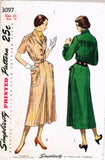 Simplicity 3097: 1940s Uncut Misses Shirtwaist Dress 38 B Vintage Sewing Pattern