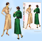 Simplicity 3097: 1940s Uncut Misses Shirtwaist Dress 38 B Vintage Sewing Pattern