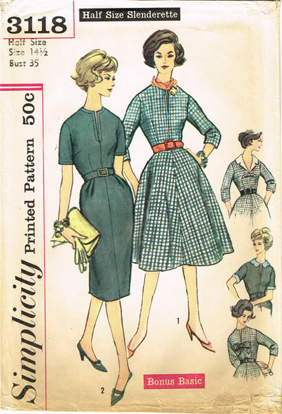 1950s Vintage Simplicity Sewing Pattern 3118 Uncut Misses Accesory Dress