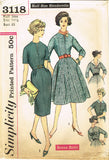 1950s Vintage Simplicity Sewing Pattern 3118 Uncut Misses Accesory Dress - Size 35 Bust