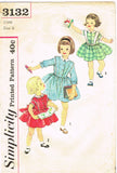 1950s Vintage Simplicity Sewing Pattern 3132 Sweet Toddler Girls Dress Size 6
