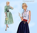 Simplicity 3144: 1950s Uncut Misses Skirt & Blouse Sz 34B Vintage Sewing Pattern