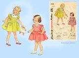 Simplicity 3148: 1940s Cute Toddler Girls Dress Size 3 Vintage Sewing Pattern
