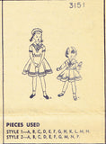 1940s Original Vintage Simplicity Sewing Pattern 3151 Toddler Sailor Dress Sz 2