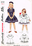 1940s Original Vintage Simplicity Sewing Pattern 3151 Toddler Sailor Dress Sz 2 - Vintage4me2