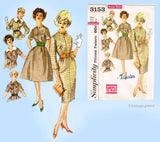 Simplicity 3153: 1950s Uncut Misses Basic Dress Size 34 B Vintage Sewing Pattern