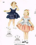 1950s Vintage Simplicity Sewing Pattern 3179 Toddler Girls Party Dress Size 3