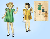 Simplicity 3210: 1930s Cute Baby Girls Pleated Dress Sz 1 Vintage Sewing Pattern