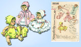 1960s Vintage Simplicity Sewing Pattern 3218 11.5 Inch Baby Doll Clothes Set