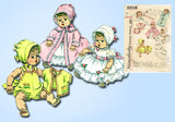1960s Vintage Simplicity Sewing Pattern 3218 11.5 Inch Baby Doll Clothes Set