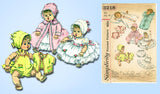 1960s Vintage Simplicity Sewing Pattern 3218 16 Inch Baby Doll Clothes Set