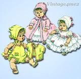 1960s Vintage Simplicity Sewing Pattern 3218 11.5 Inch Baby Doll Clothes Set