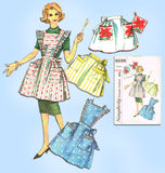 1960s Vintage Simplicity Sewing Pattern 3236 Misses Full or Cocktail Apron Sz MED