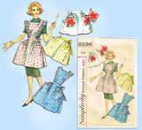 1960s Vintage Simplicity Sewing Pattern 3236 Misses Full or Cocktail Apron Sz SM