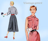 Simplicity 3287: 1950s Uncut Misses Street Dress Sz 34 B Vintage Sewing Pattern