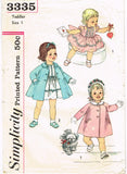 Simplicity 3335: 1960s Cute Baby Girls Dress & Coat Vintage Sewing Pattern