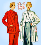 1950s Vintage Simplicity Sewing Pattern 3354 Uncut Asian Dragon Pajamas Sz 32 B