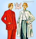 1950s Vintage Simplicity Sewing Pattern 3354 Uncut Asian Dragon Pajamas Sz 32 B
