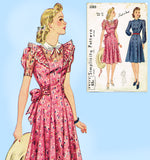 1940s Vintage Simplicity Sewing Pattern 3383 Uncut Misses WWII Dress Size 33 Bust