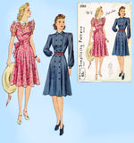 1940s Vintage Simplicity Sewing Pattern 3383 Uncut Misses WWII Dress Size 33 Bust
