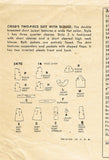 Simplicity 3470: 1950s Toddler Girls Bolero Suit Size 3 Vintage Sewing Pattern