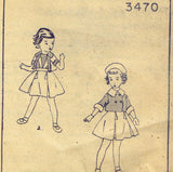 Simplicity 3470: 1950s Toddler Girls Bolero Suit Size 3 Vintage Sewing Pattern