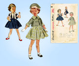 Simplicity 3470: 1950s Toddler Girls Bolero Suit Size 3 Vintage Sewing Pattern