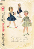 Simplicity 3470: 1950s Toddler Girls Bolero Suit Size 3 Vintage Sewing Pattern