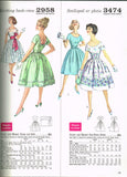 1960s Vintage Simplicity Sewing Pattern 3474 Misses Easy Party Dress Sz 32 B