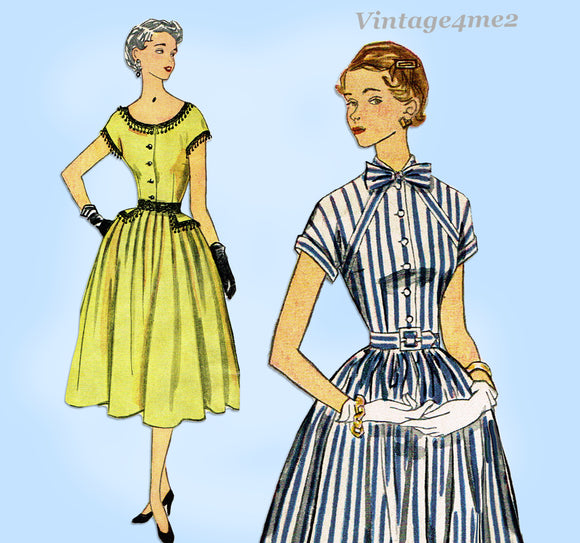 Simplicity 3509: 1950s Uncut Misses Raglan Dress Sz 32 B Vintage Sewing Pattern