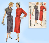 1950s Vintage Simplicity Sewing Pattern 3511 Easy Misses Dress w Embroidery 36B