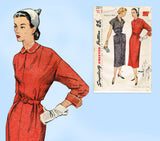 1950s Vintage Simplicity Sewing Pattern 3511 Easy Misses Dress w Embroidery 36B