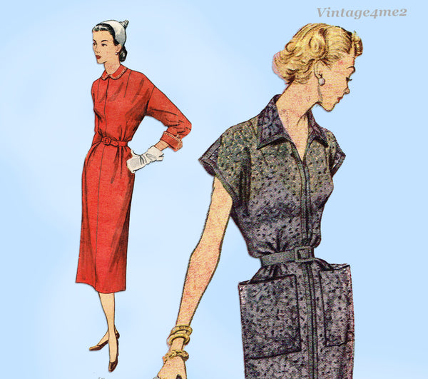 1950s Vintage Simplicity Sewing Pattern 3511 Easy Misses Dress w Embroidery 36B