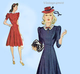 Simplicity 3514: 1940s Stunning WWII Street Dress Sz 32 B Vintage Sewing Pattern
