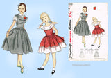 Simplicity 3530: 1950s Cute Girls Pinafore Dress Size 7 Vintage Sewing Pattern